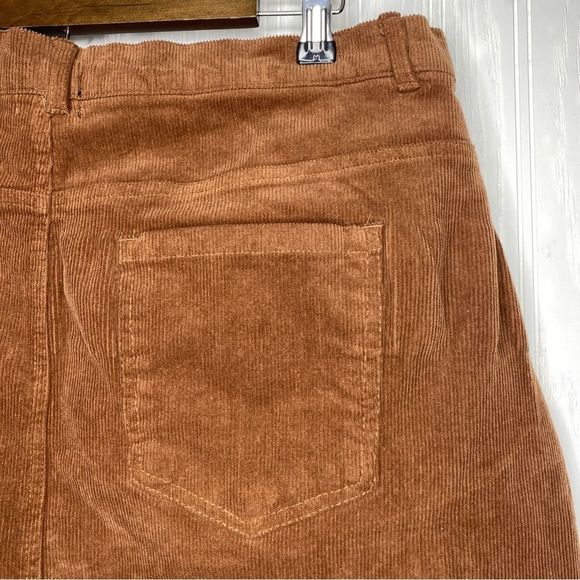 Rue 21 Brown Corduroy Mini Skirt Raw Hem Size 2X - Picture 5 of 8